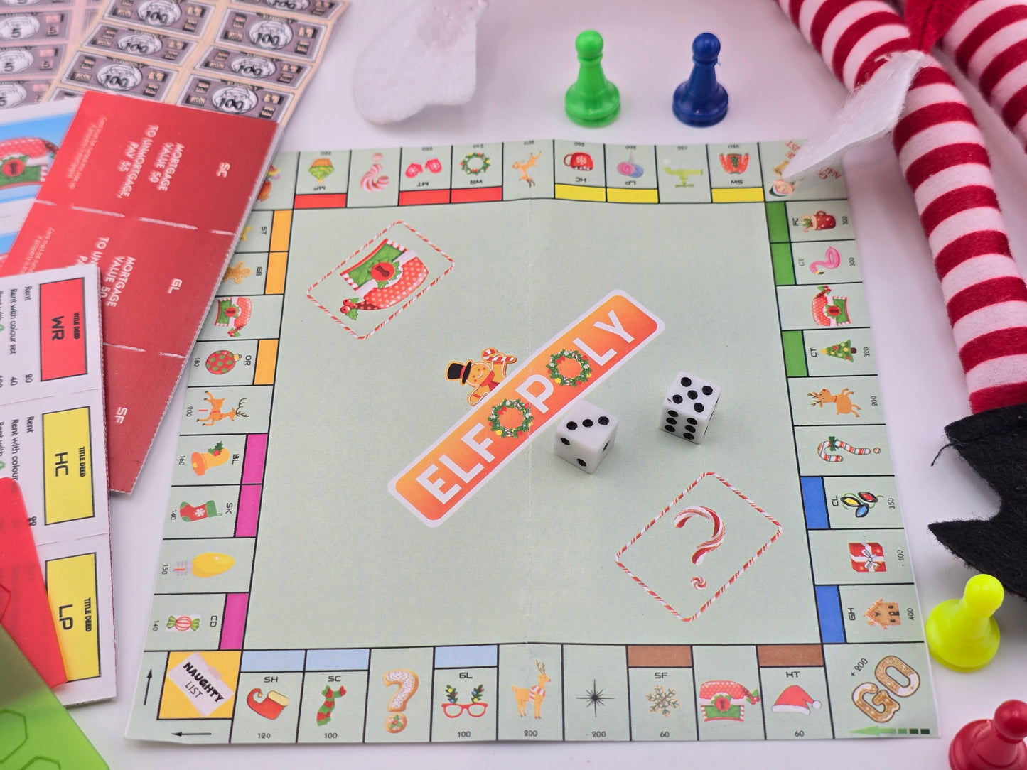 Playable Elf Monopoly Elfopoly Set