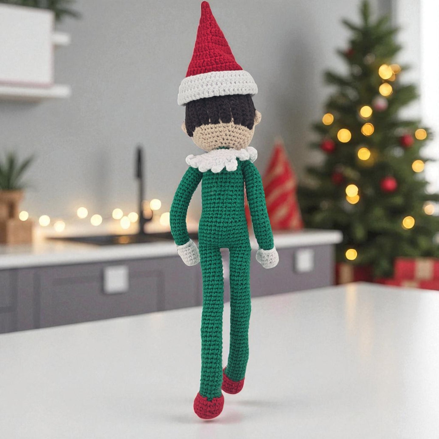 Handmade Crochet Elf Doll – Boy or Girl | Bendable Arms & Legs | 12-15" Tall