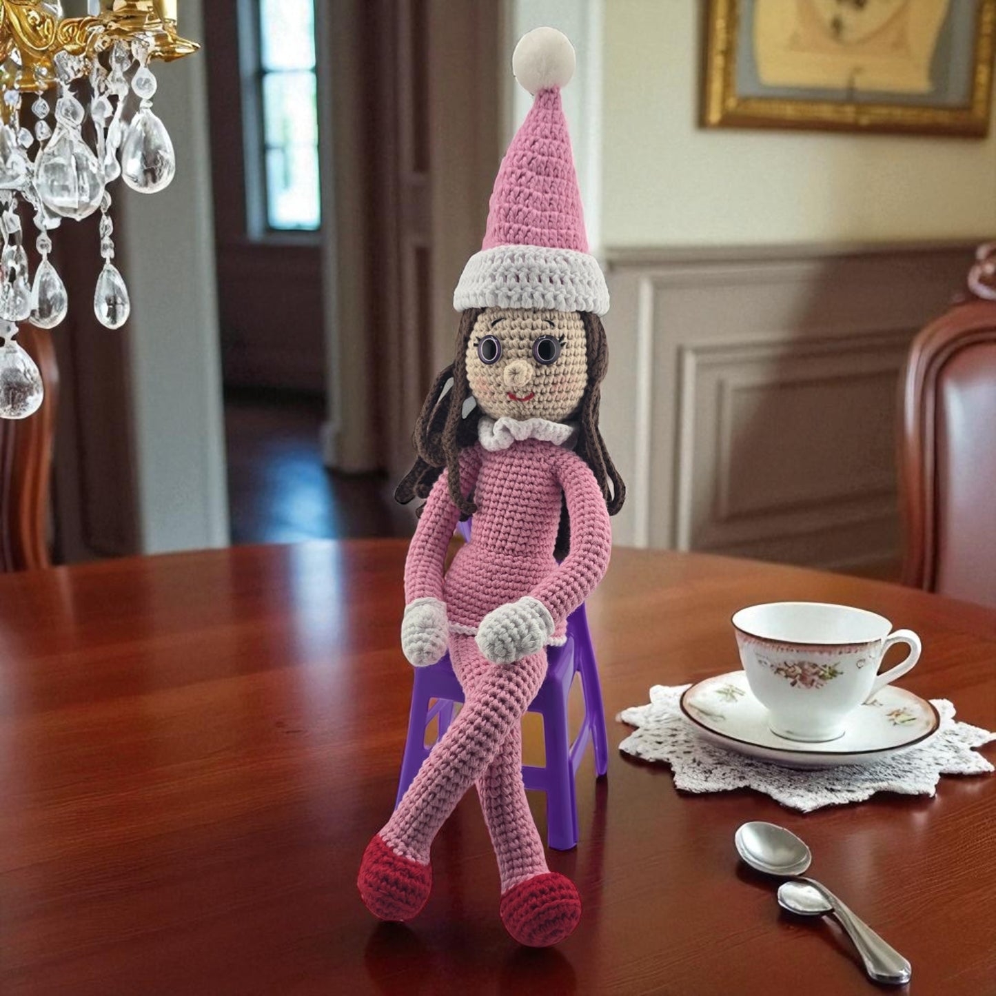 Handmade Crochet Elf Doll – Boy or Girl | Bendable Arms & Legs | 12-15" Tall