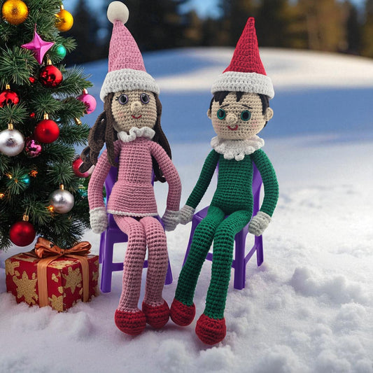 Handmade Crochet Elf Doll – Boy or Girl | Bendable Arms & Legs | 12-15" Tall