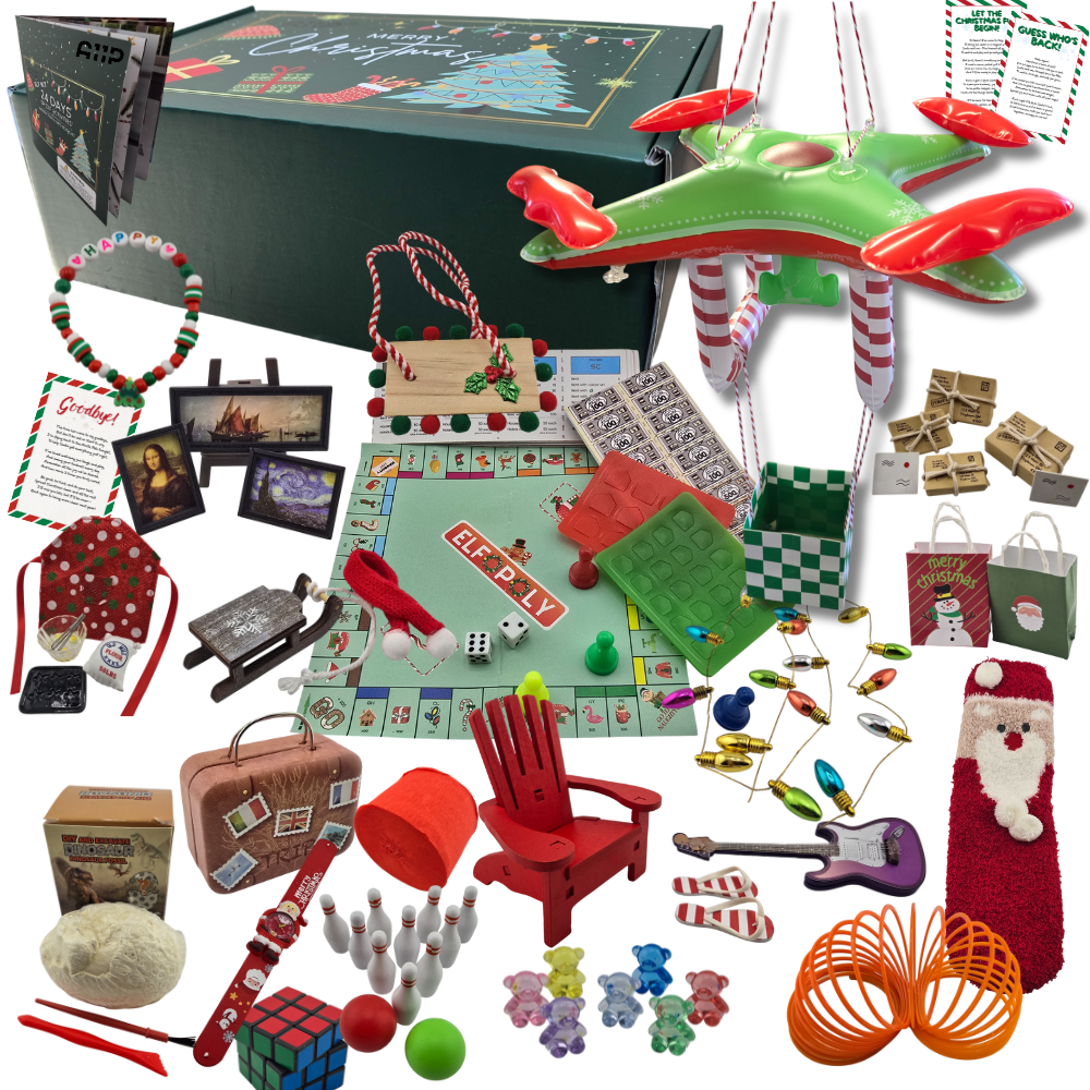 24-Day Magical Elf Kit – Cute Christmas Countdown with Fun Activities, Mischievous Games & Surprise Scenes