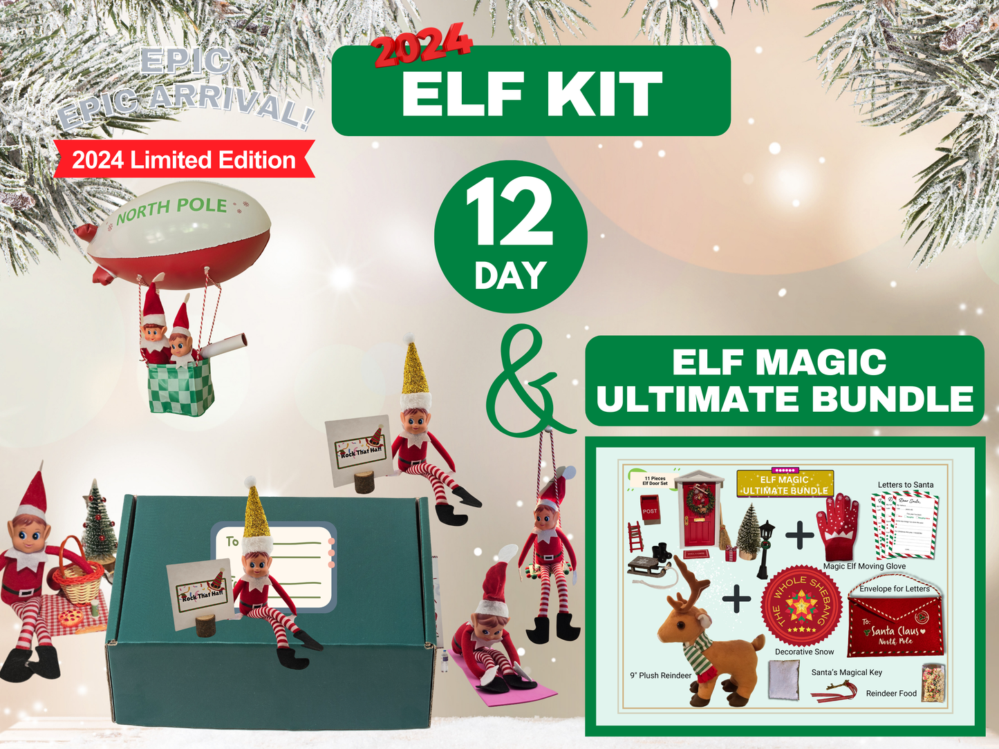 12 Day 2024 Elf Kit + Elf Magic Ultimate Bundle (Elves Christmas Activity)