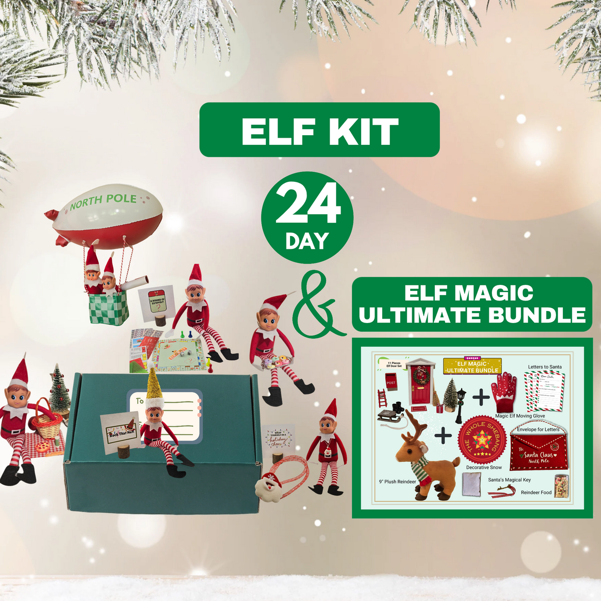 24 Day Elf Kit + Elf Magic Ultimate Bundle (Elves Christmas Activity)