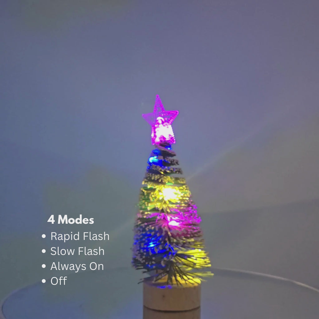 Tabletop 5.5" Mini Christmas Tree with Wood Base