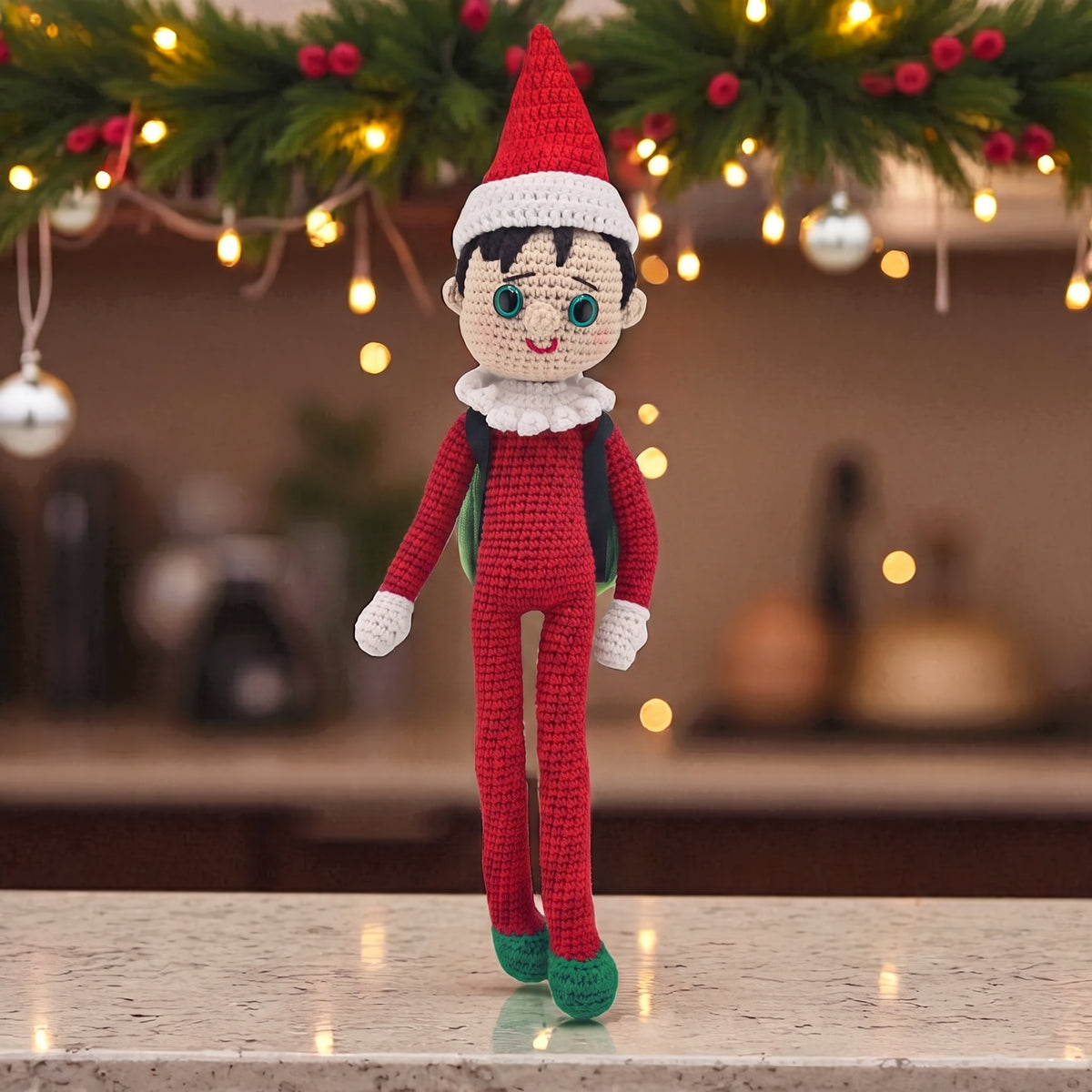 Handmade Crochet Elf Doll – Boy or Girl | Bendable Arms & Legs | 12-15" Tall